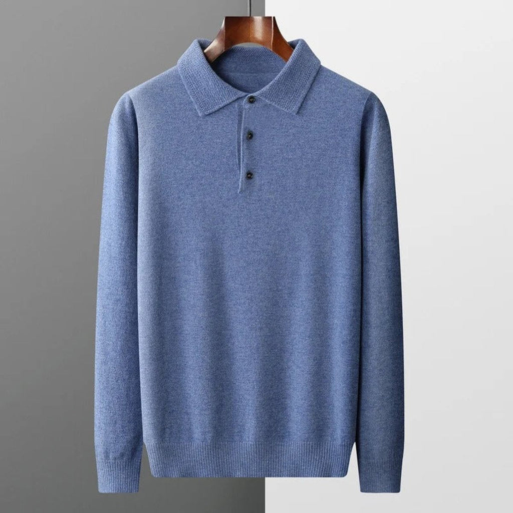 Men's Cashmere Polo Knit Sweater