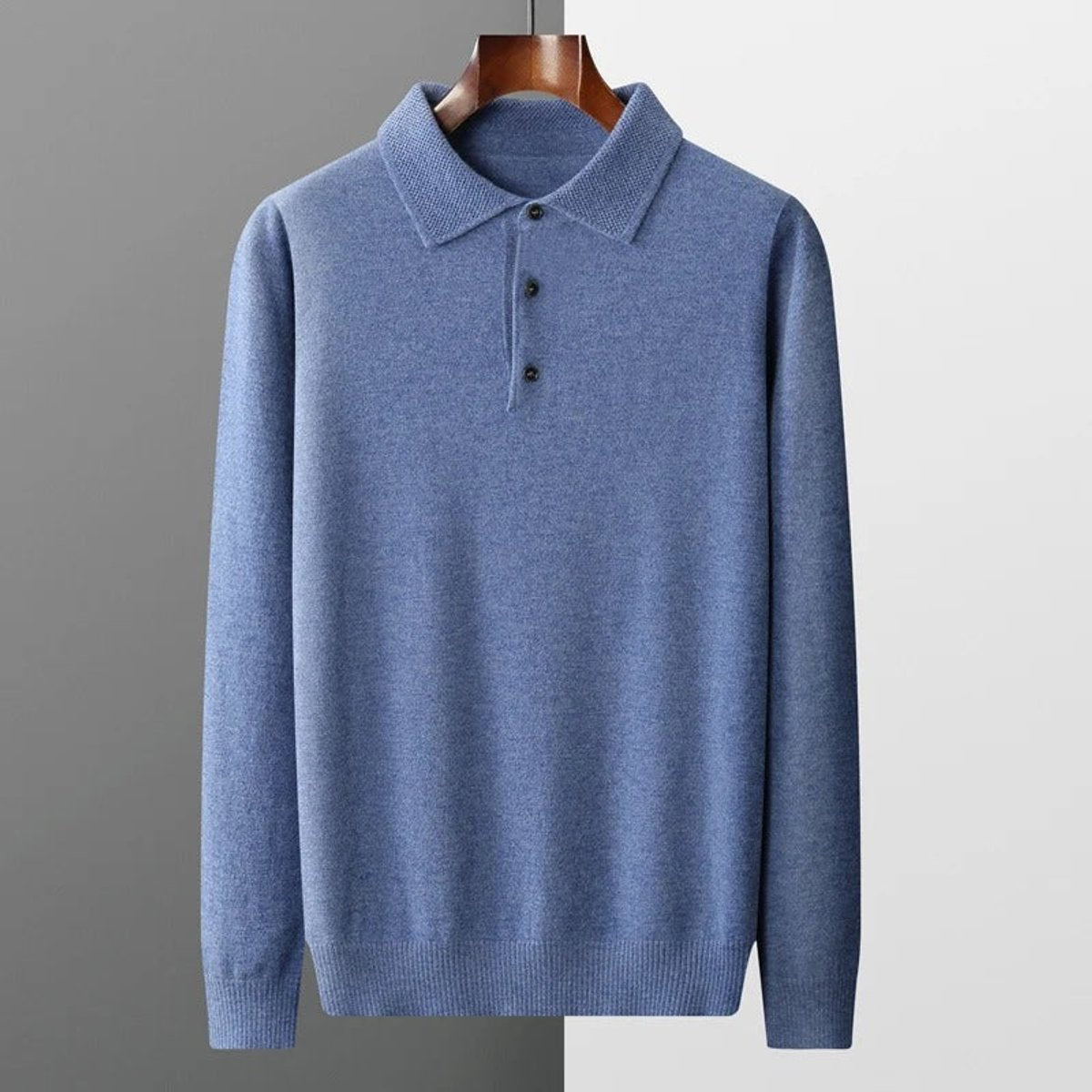 Men's Cashmere Polo Knit Sweater