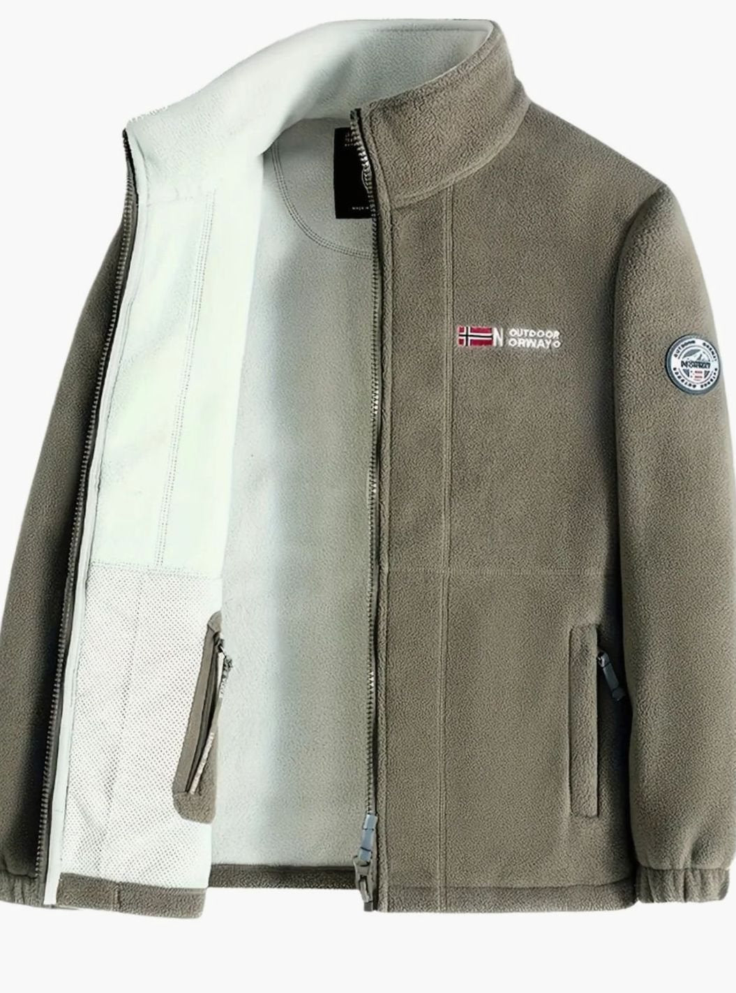 Men's Full-Zip Stand-Collar Fleece Jacket