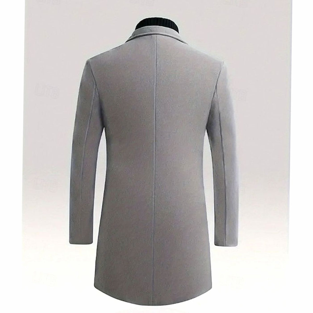 Men's Classic Single-Breasted Long Wool Overcoat