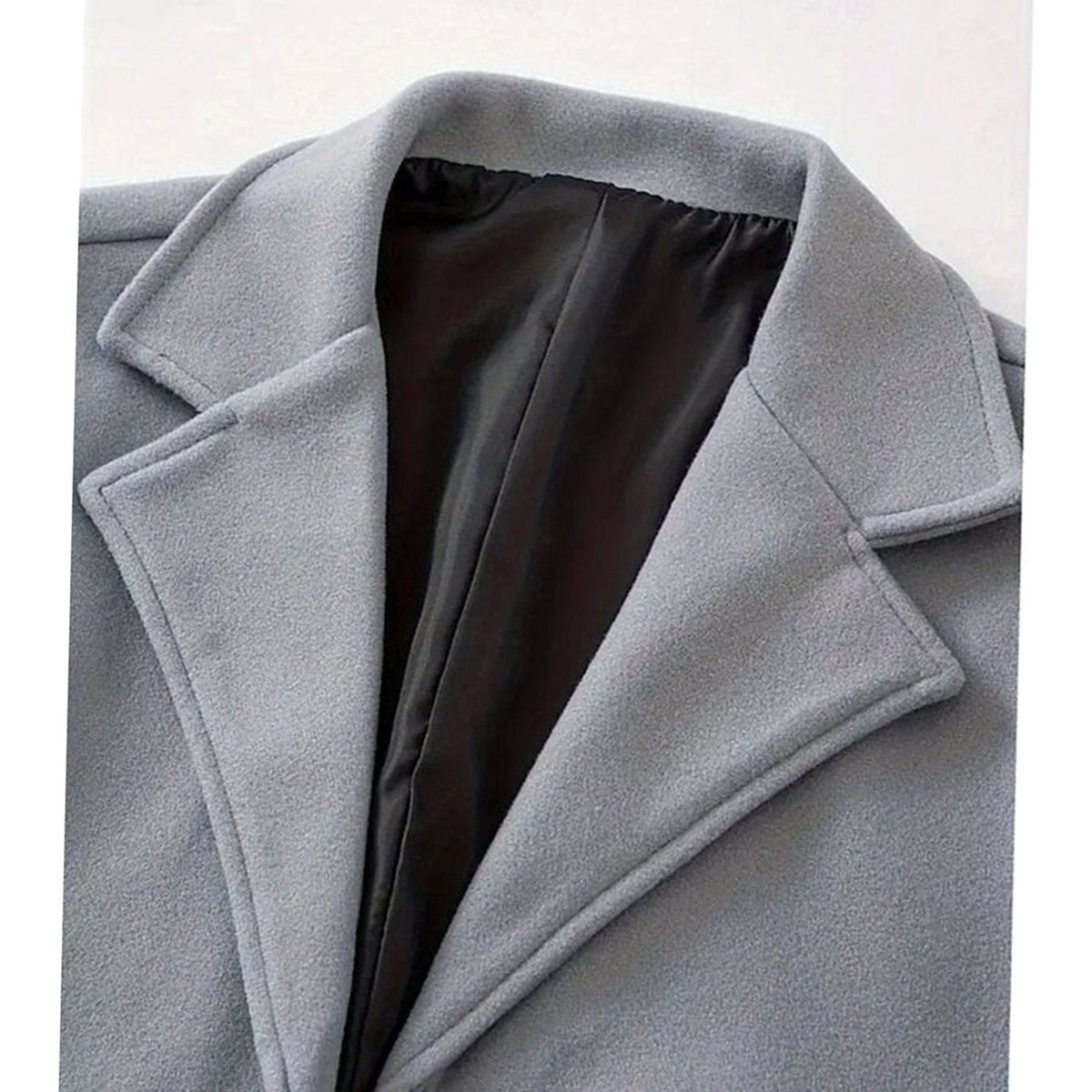 Men's Classic Single-Breasted Long Wool Overcoat