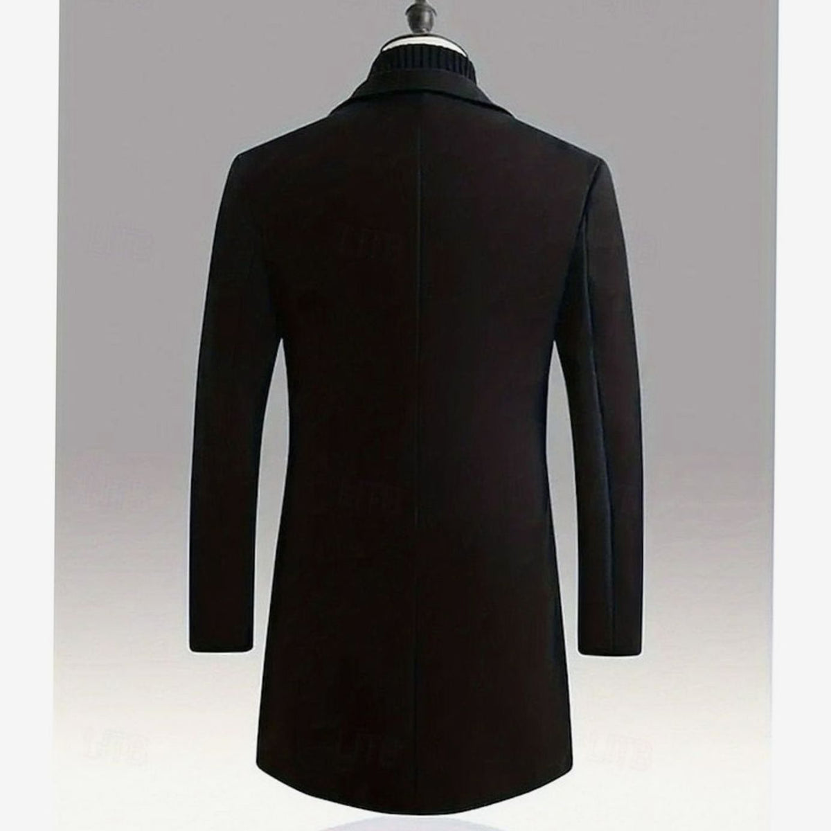 Men's Classic Single-Breasted Long Wool Overcoat
