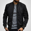 Men's Classic Slim-Fit Bomber Jacket - Black
