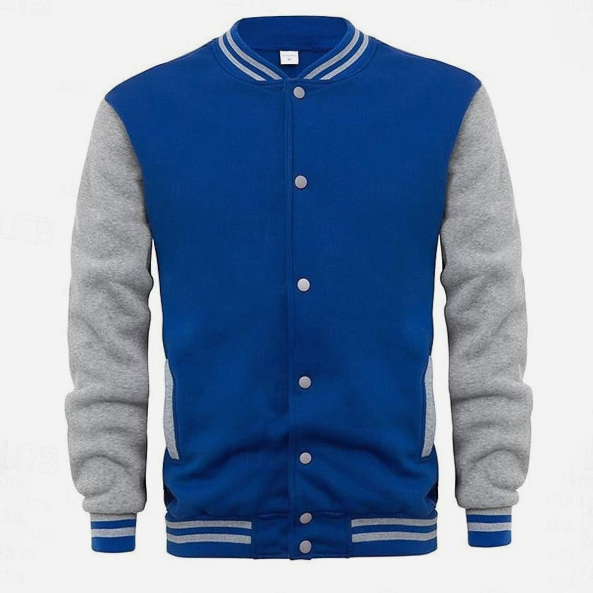 Men's Classic Snap-Front Varsity Bomber Jacket