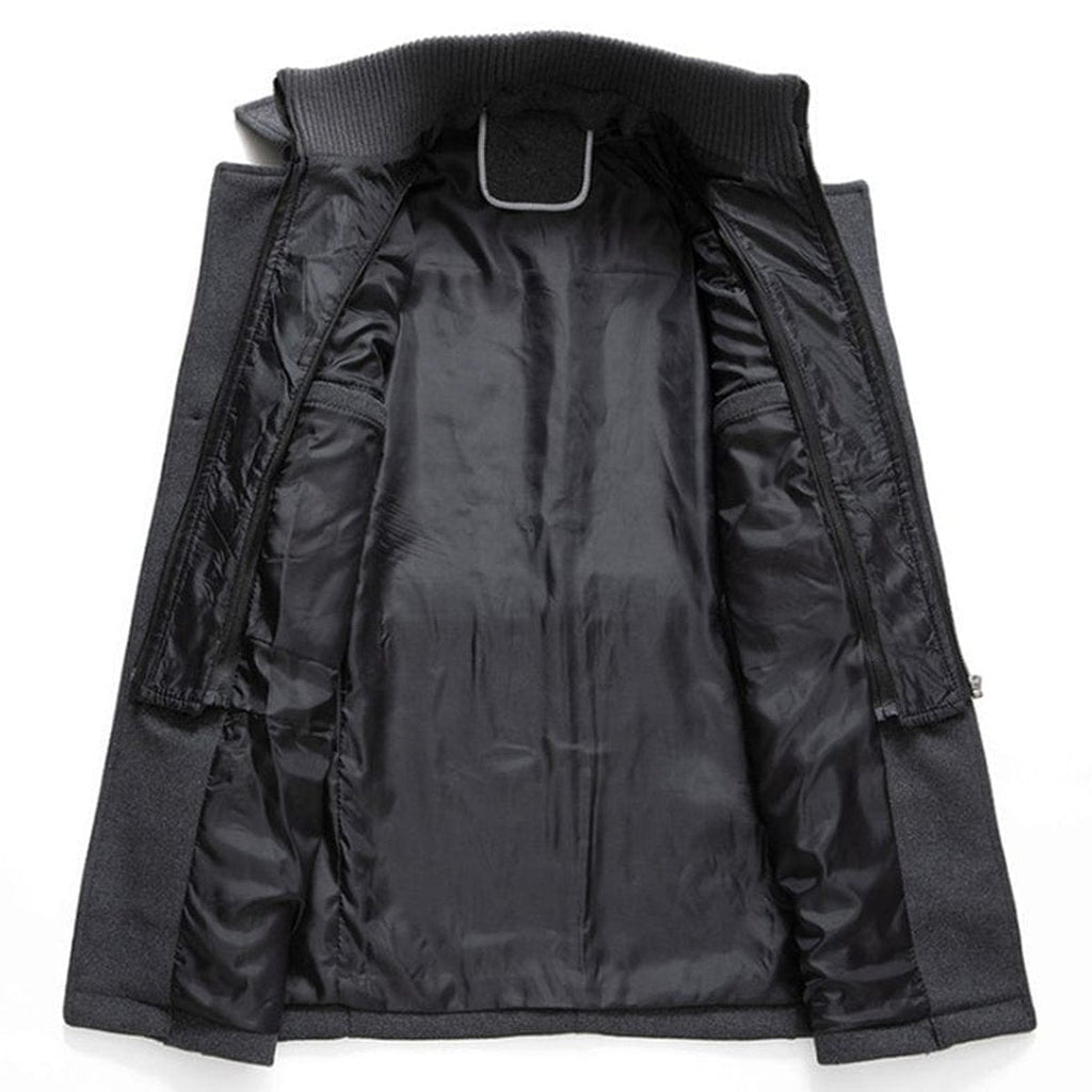 Men's Wool Blend Single-Breasted Layered Overcoat