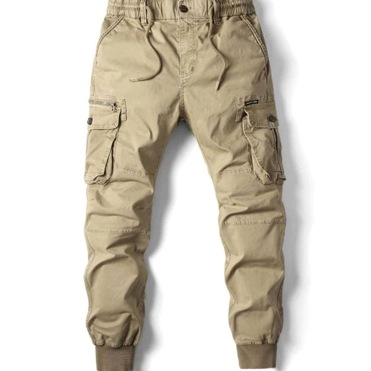 Men's Elastic Waist Tapered Cargo Jogger Pants