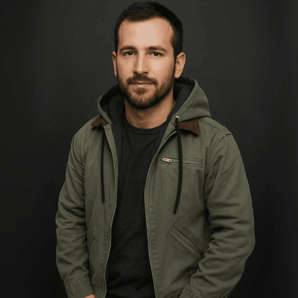 Men's Fleece-Lined Full-Zip Hooded Jacket