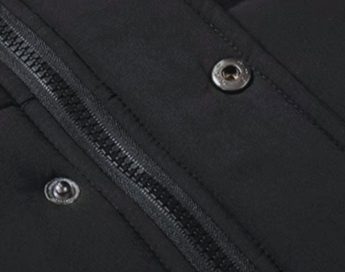 Men's Fleece-Lined Quilted Jacket With Detachable Fur-Trim Hood