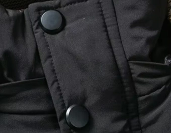 Men's Fleece-Lined Quilted Jacket With Detachable Fur-Trim Hood