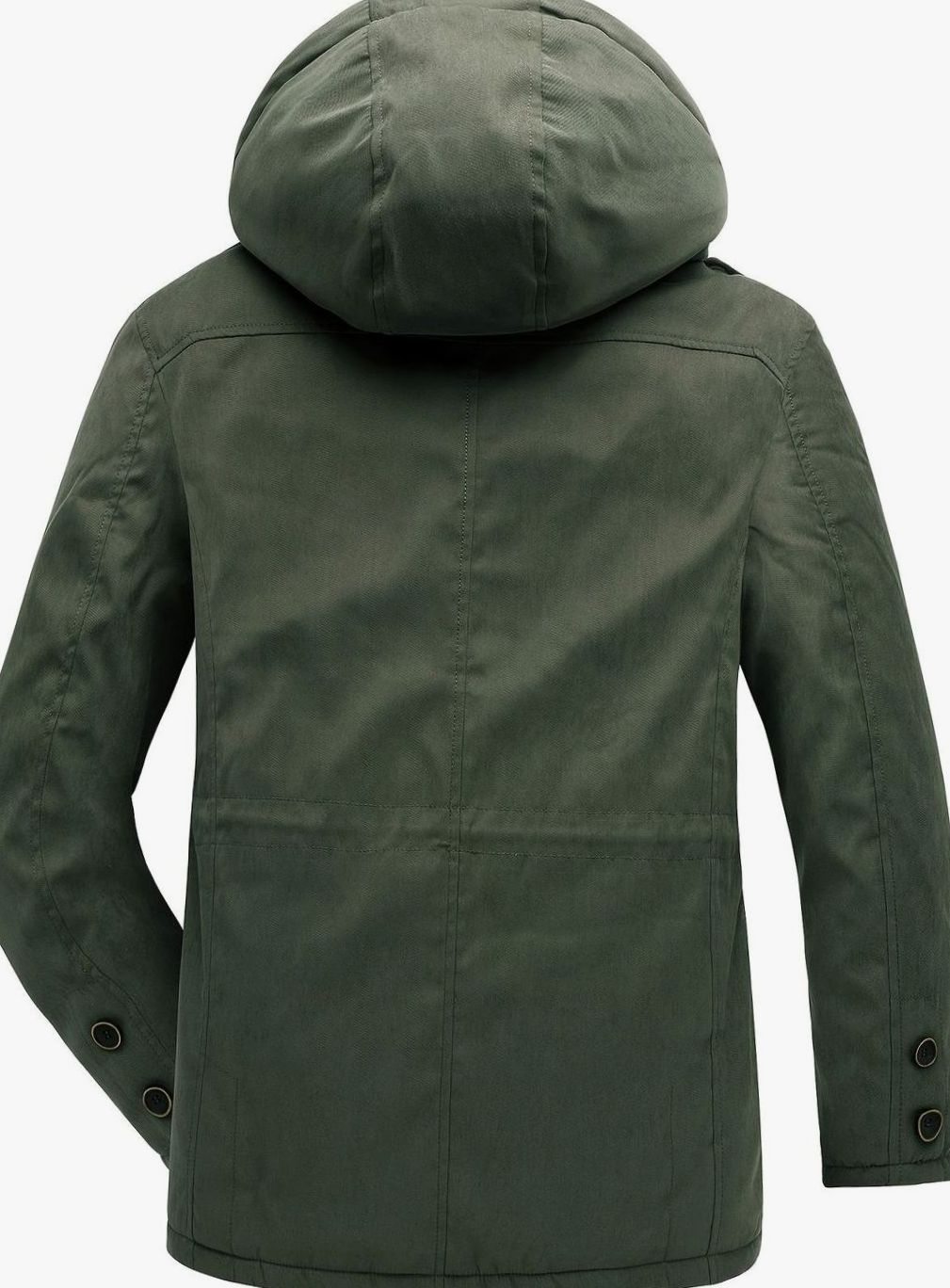 Men's Insulated Multi-Pocket Utility Jacket with Drawstring Hood