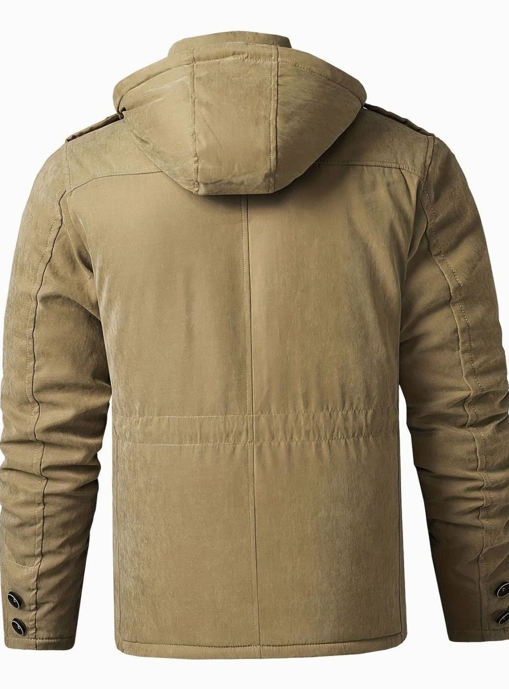 Men's Insulated Multi-Pocket Utility Jacket with Drawstring Hood