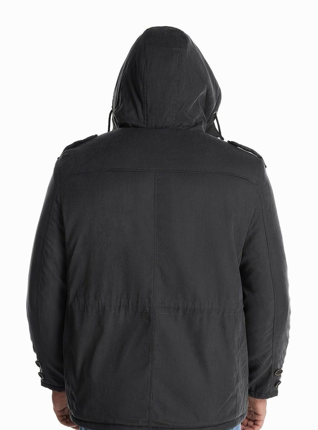 Men's Insulated Multi-Pocket Utility Jacket with Drawstring Hood