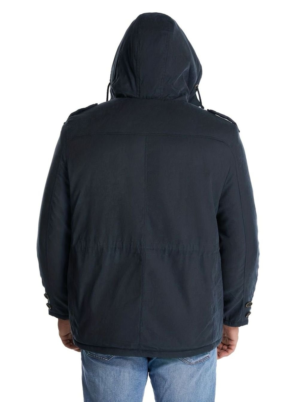 Men's Insulated Multi-Pocket Utility Jacket with Drawstring Hood