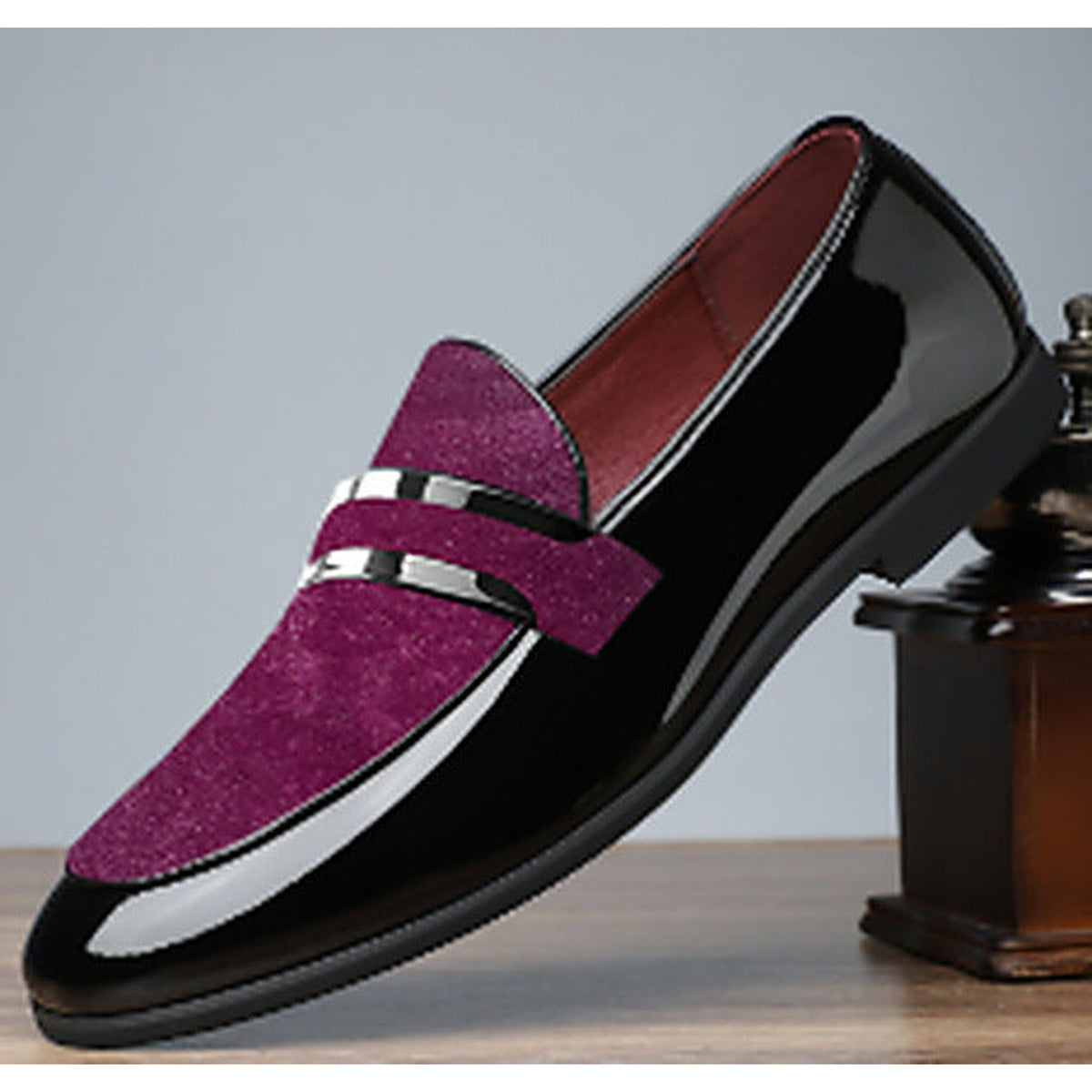 Men's Italian Leather Penny Loafers - Red