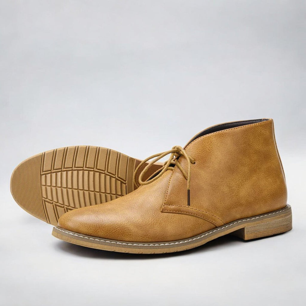 Men's Lace-Up Faux Leather Chukka Boots