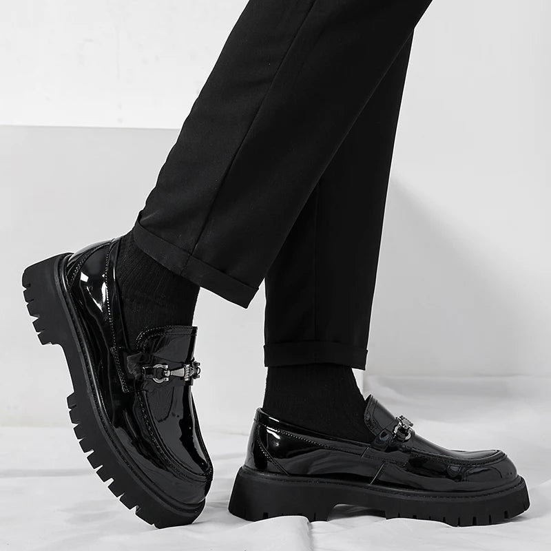 Men's Leather Platform Dress Loafers