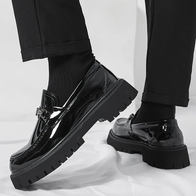 Men's Leather Platform Dress Loafers