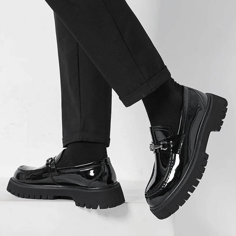 Men's Leather Platform Dress Loafers