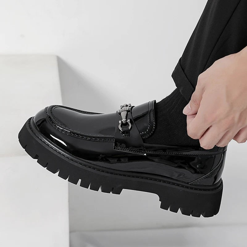 Men's Leather Platform Dress Loafers
