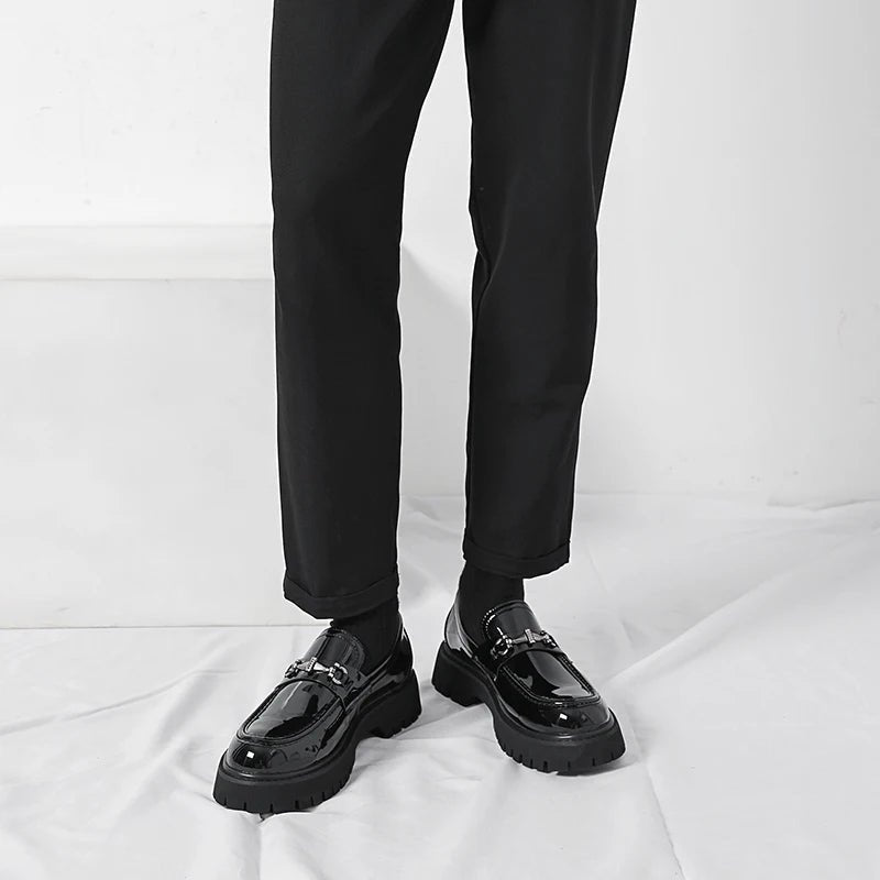 Men's Leather Platform Dress Loafers