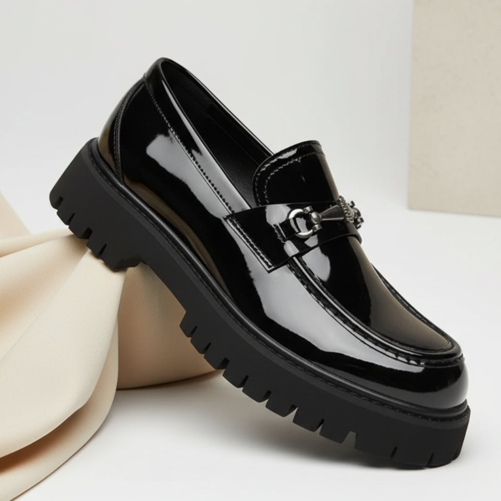 Men's Leather Platform Dress Loafers
