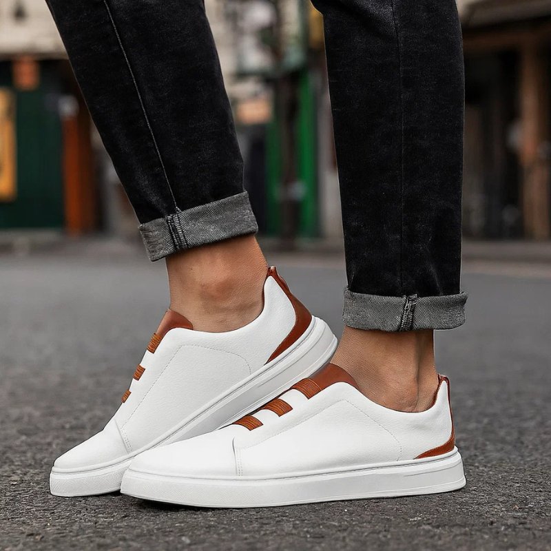 Men's Leather Slip-On Sneakers