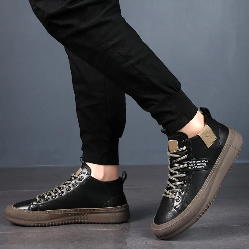 Men's High-Top Leather Sneakers
