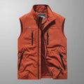 Men's Lightweight Multi-Pocket Cargo Gilet - Red