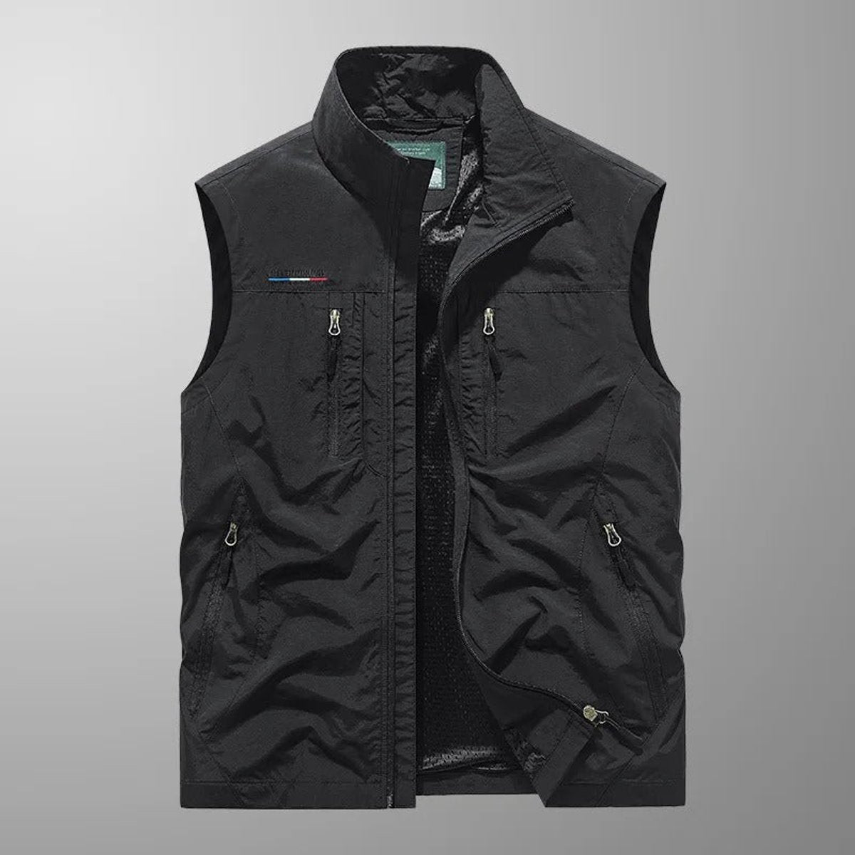 Men's Lightweight Multi-Pocket Cargo Gilet - Black