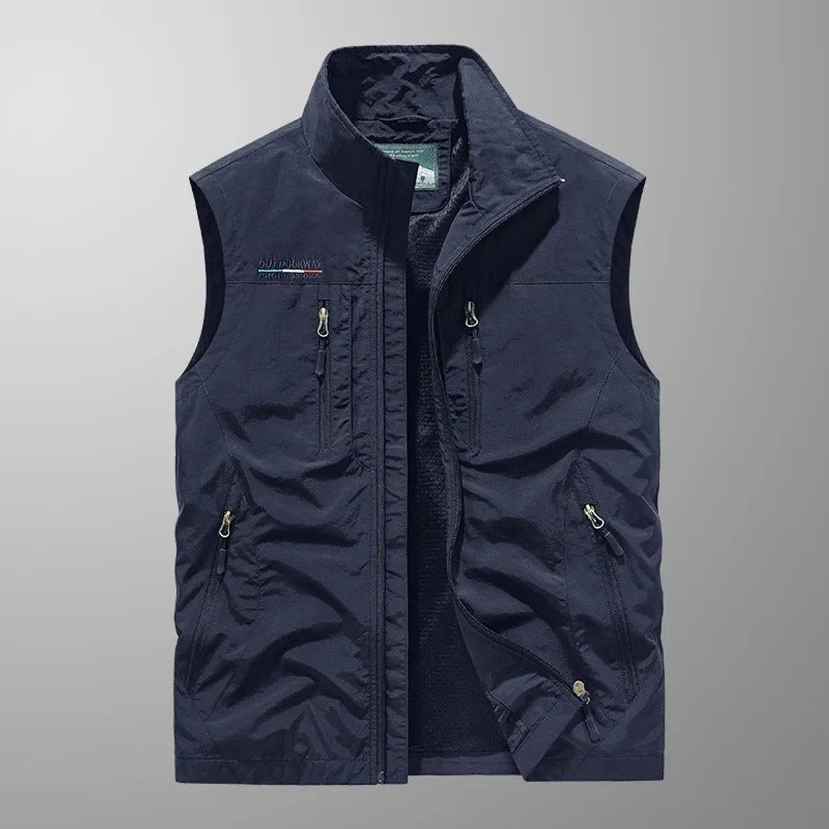 Men's Lightweight Multi-Pocket Cargo Gilet - Navy Blue