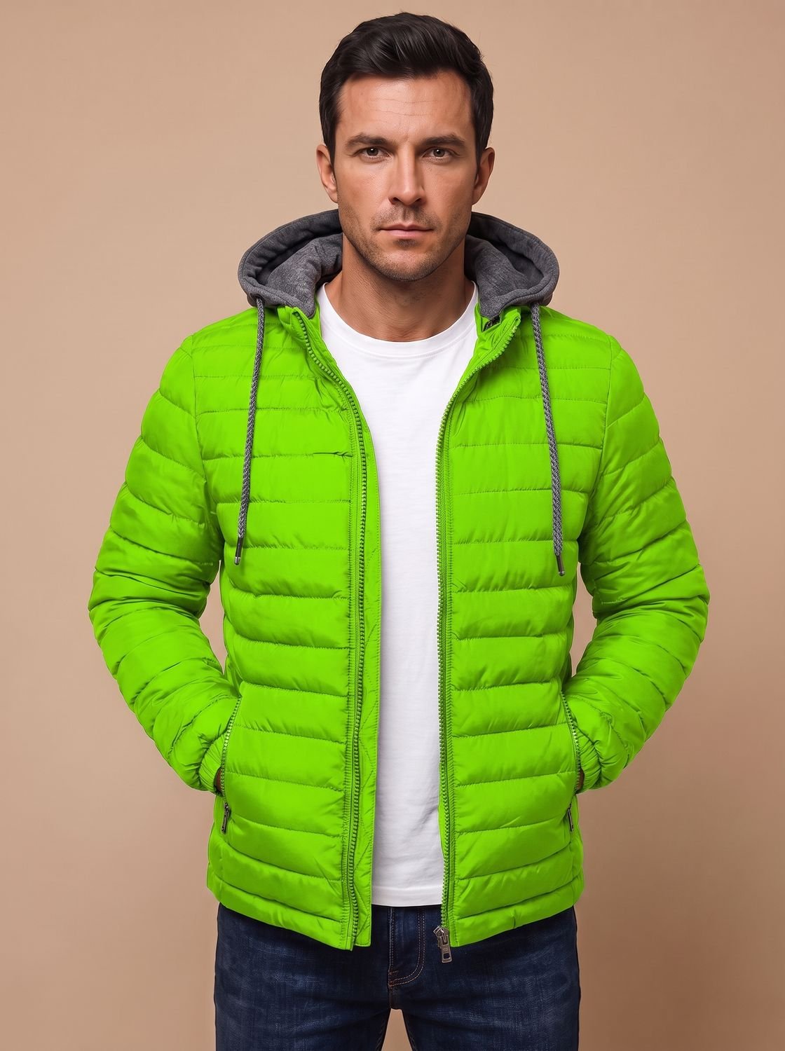 Men's Slim-Fit Lightweight Hooded Puffer Jacket