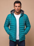 Men's Slim-Fit Lightweight Hooded Puffer Jacket - Lake Blue
