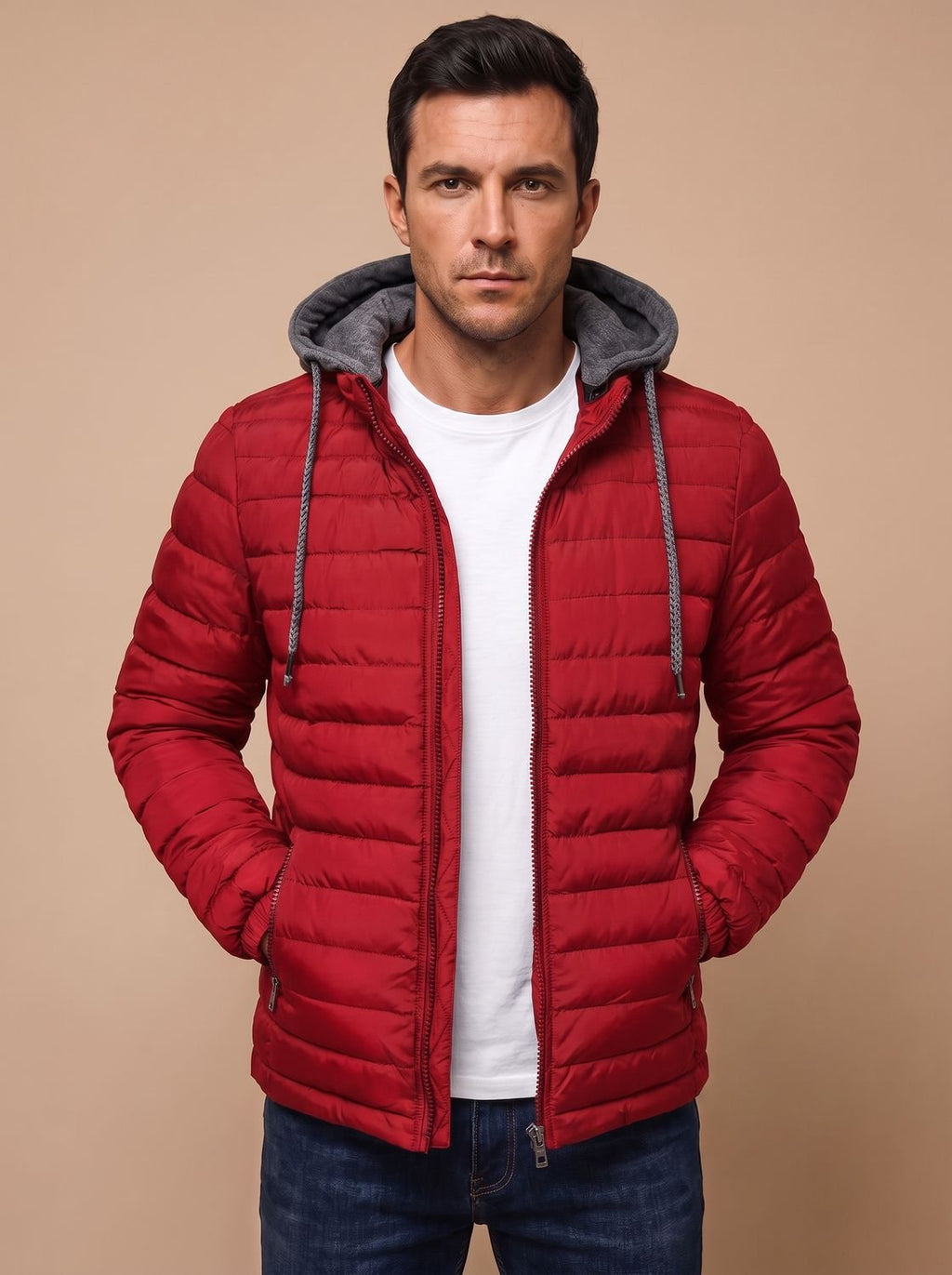 Men's Slim-Fit Lightweight Hooded Puffer Jacket