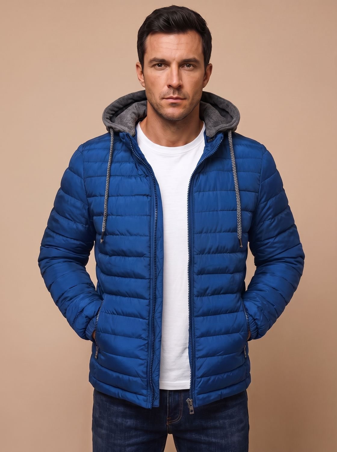 Men's Slim-Fit Lightweight Hooded Puffer Jacket