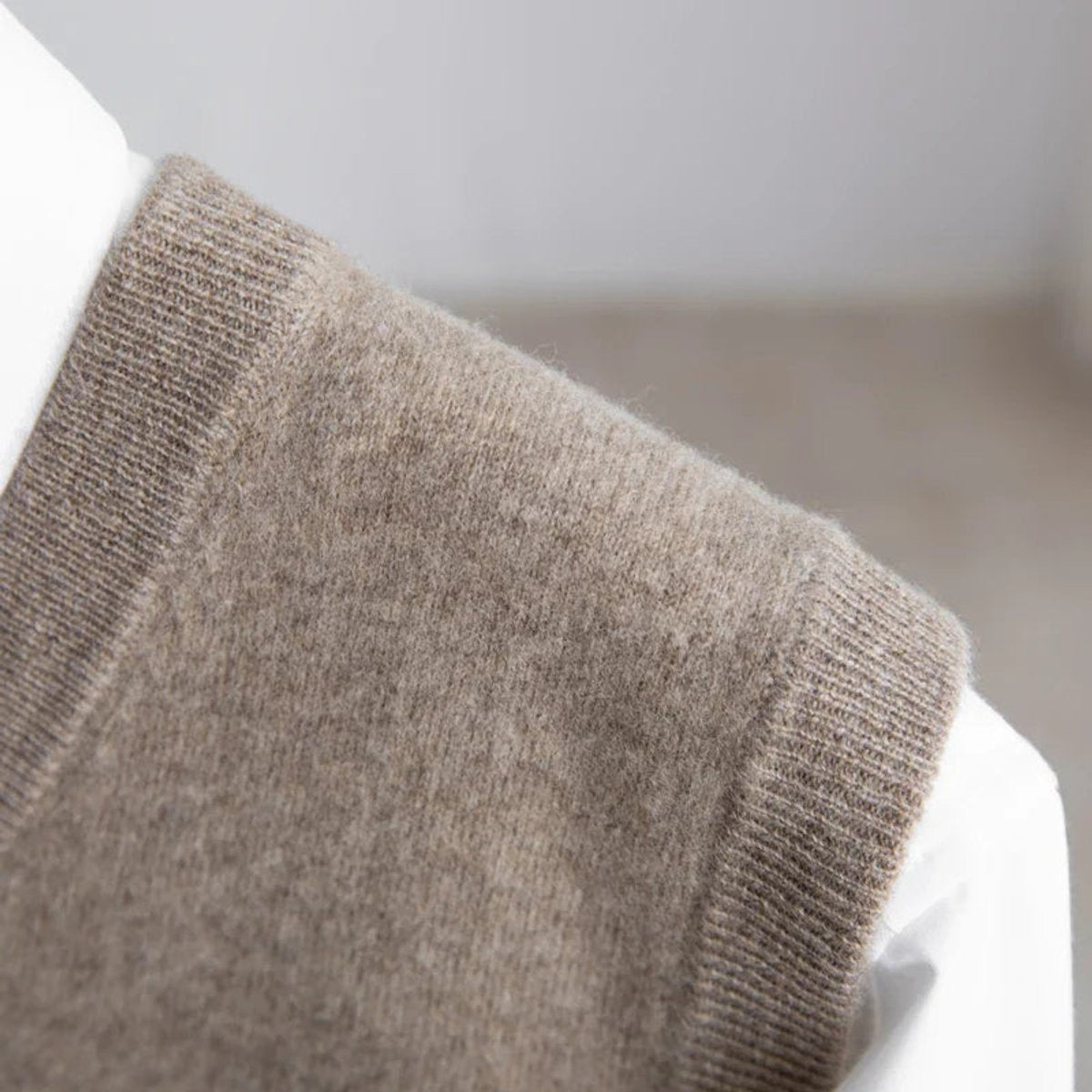 Men's Merino Wool V-Neck Sweater Vest Layering Knit