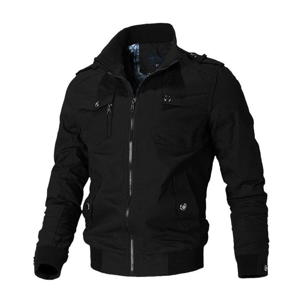 Men's Military-Style Zip-Up Bomber Jacket