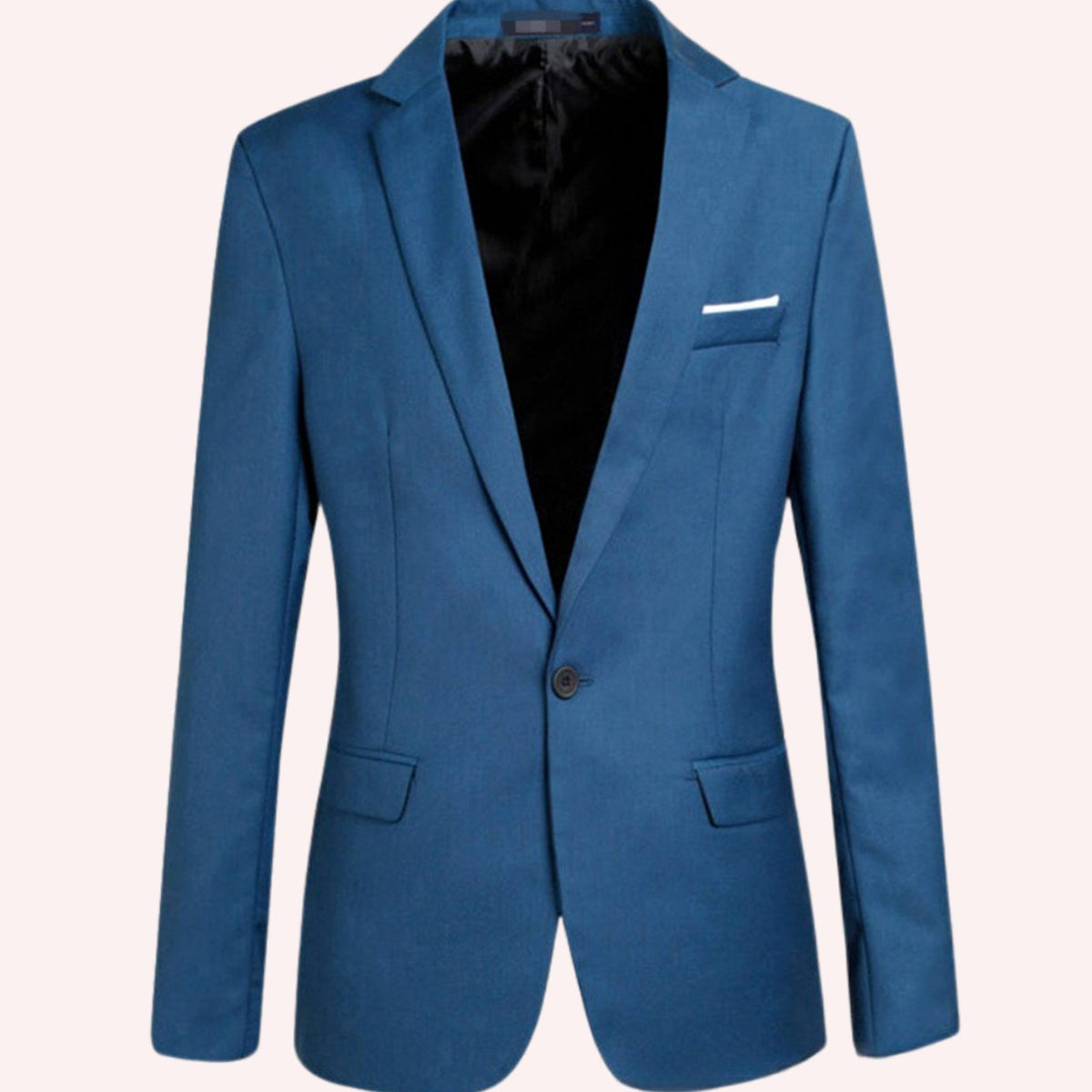 Men's Modern Fit Single Button Notch Lapel Blazer - Blue