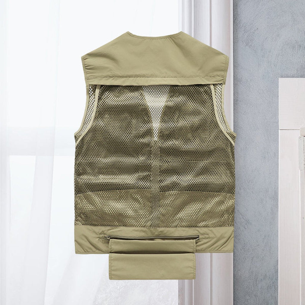 Men's Multi-Pocket Zip-Up Outdoor Utility Vest