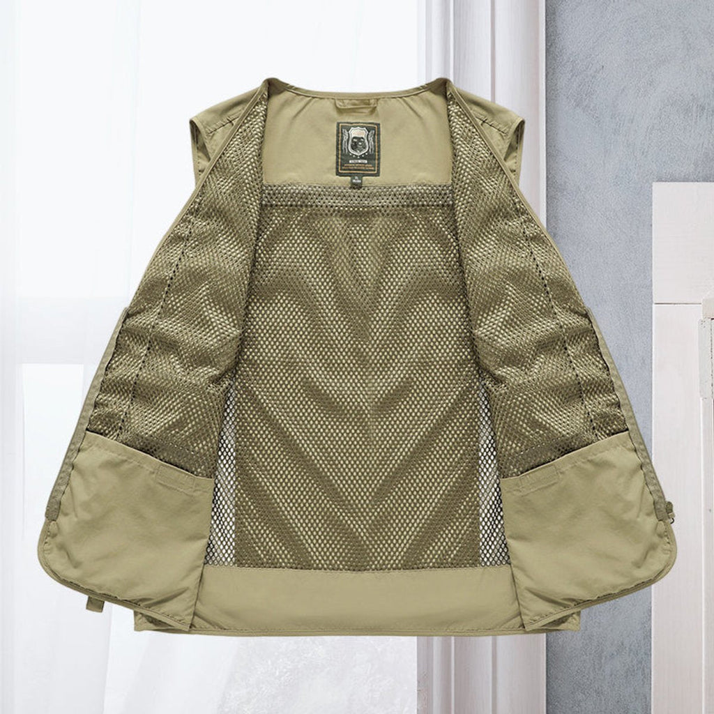 Men's Multi-Pocket Zip-Up Outdoor Utility Vest