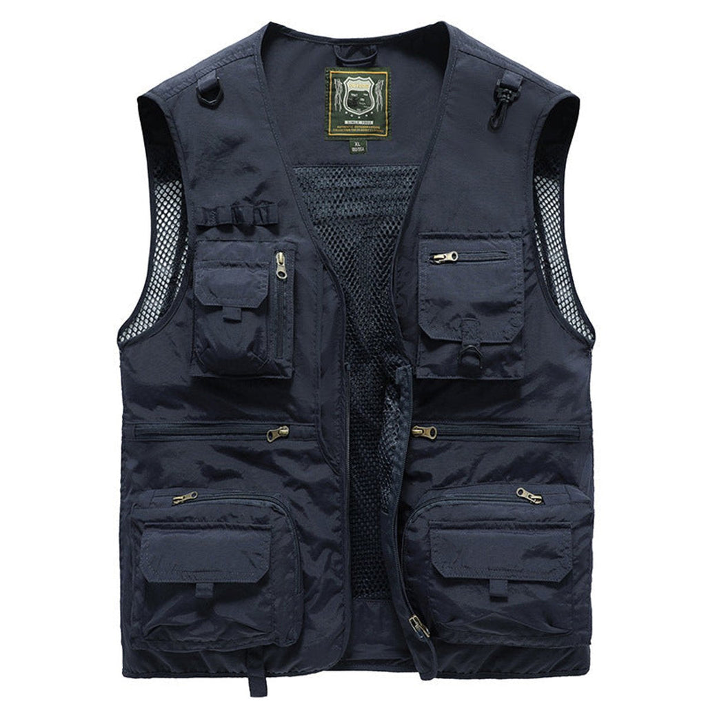 Men's Multi-Pocket Zip-Up Outdoor Utility Vest