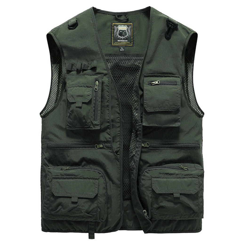 Men's Multi-Pocket Zip-Up Outdoor Utility Vest