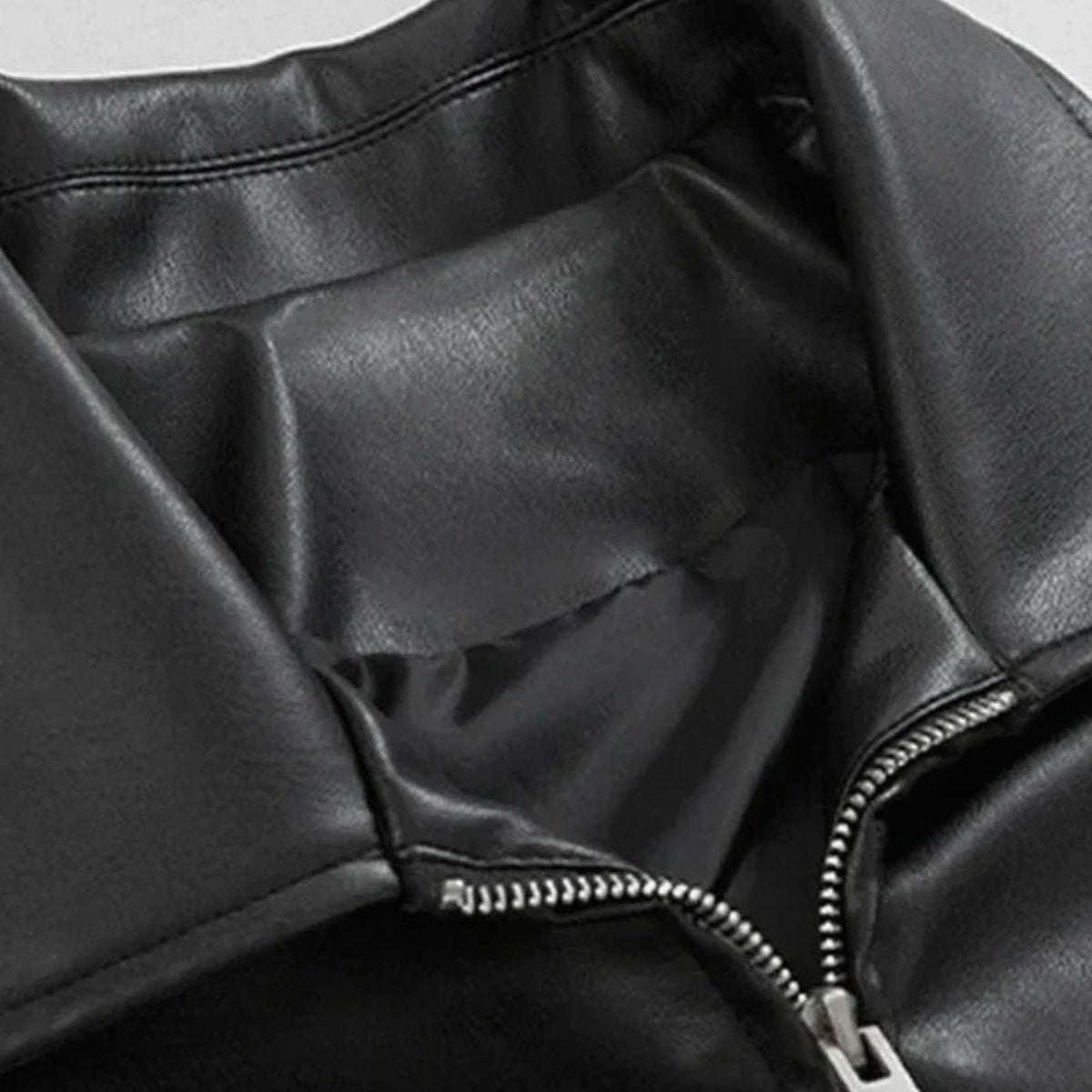 Men's Oversized Faux Leather Bomber Jacket