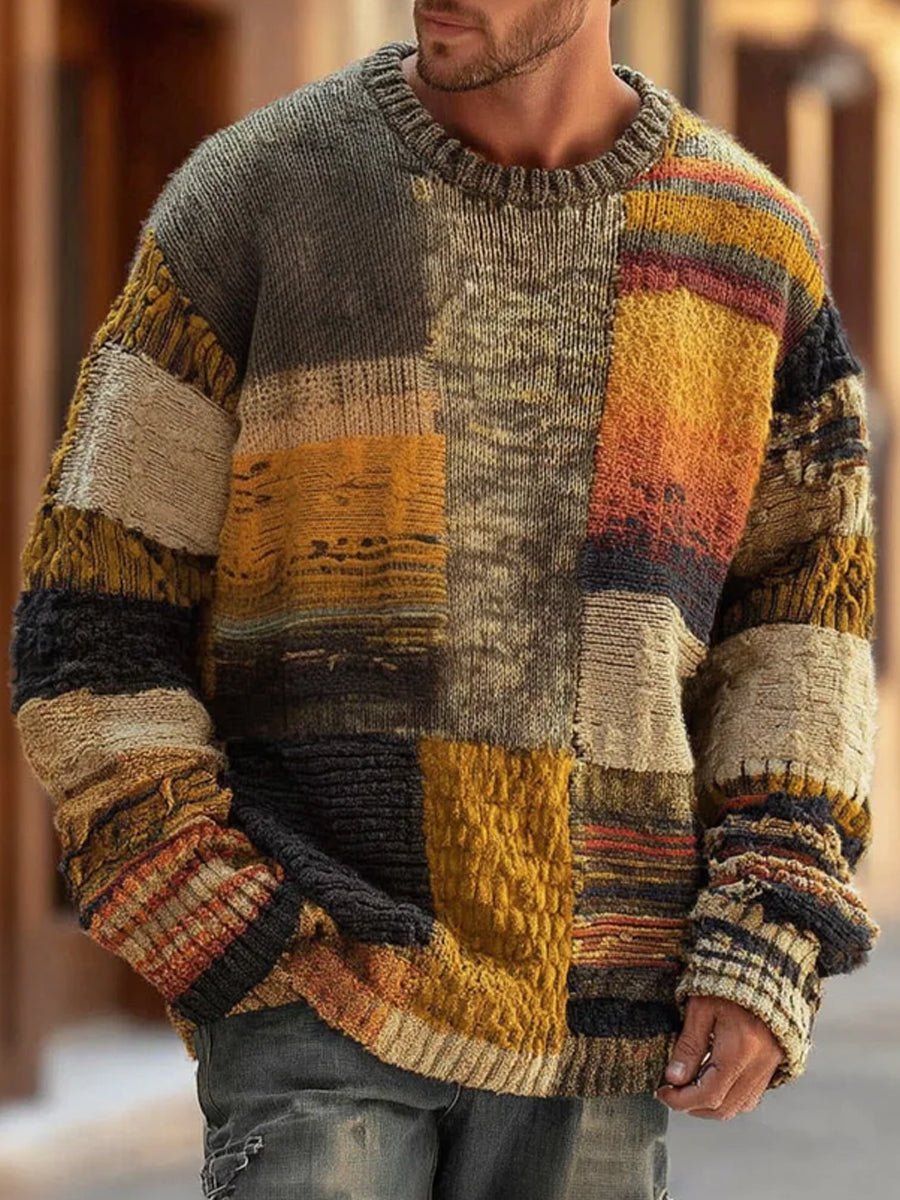 Men's Patchwork Colorblock Sweater