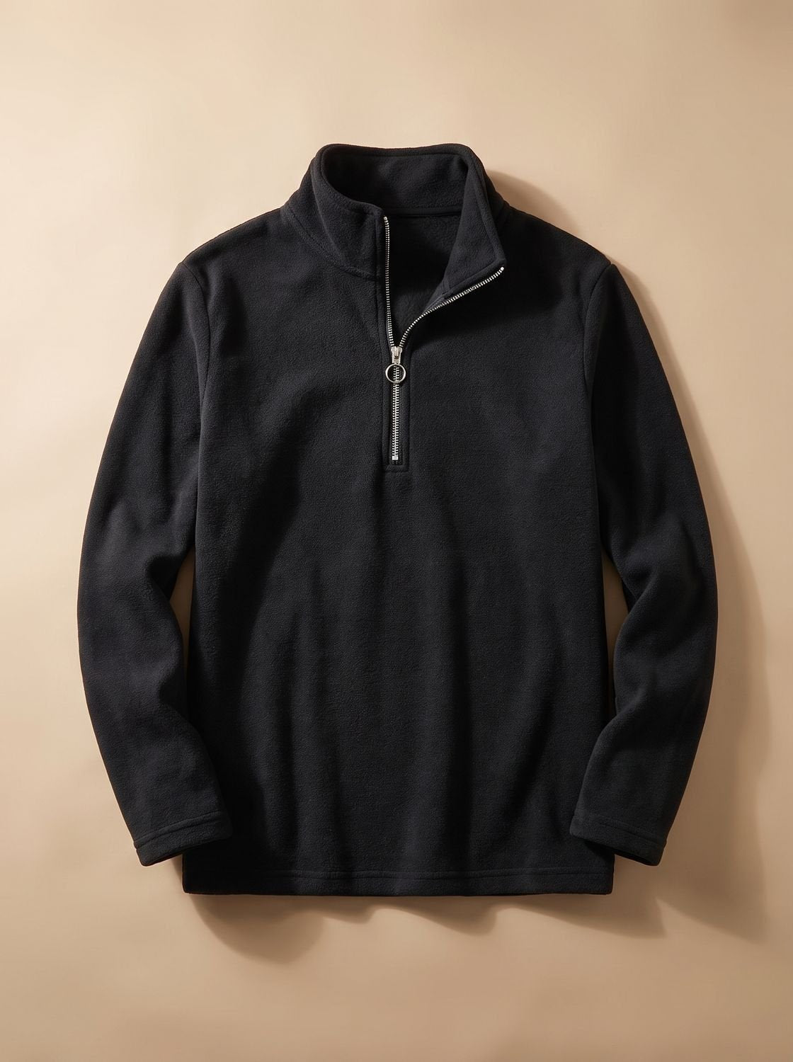 Men's Marl Fine-Knit Quarter-Zip Stand Collar Sweater