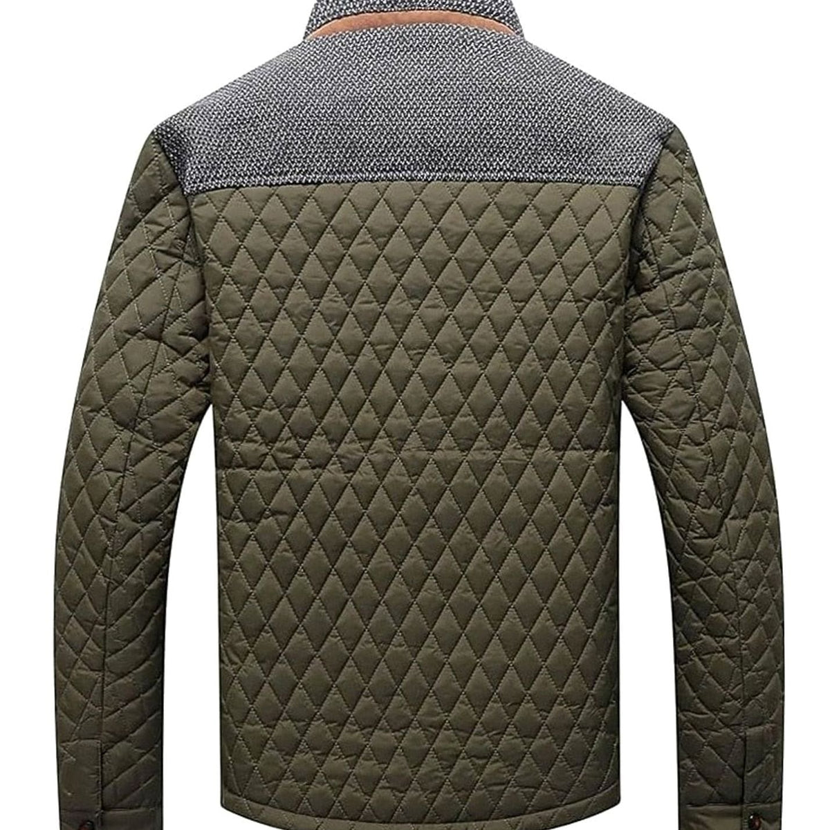 Men's Diamond-Quilted Stand-Collar Snap-Front Jacket