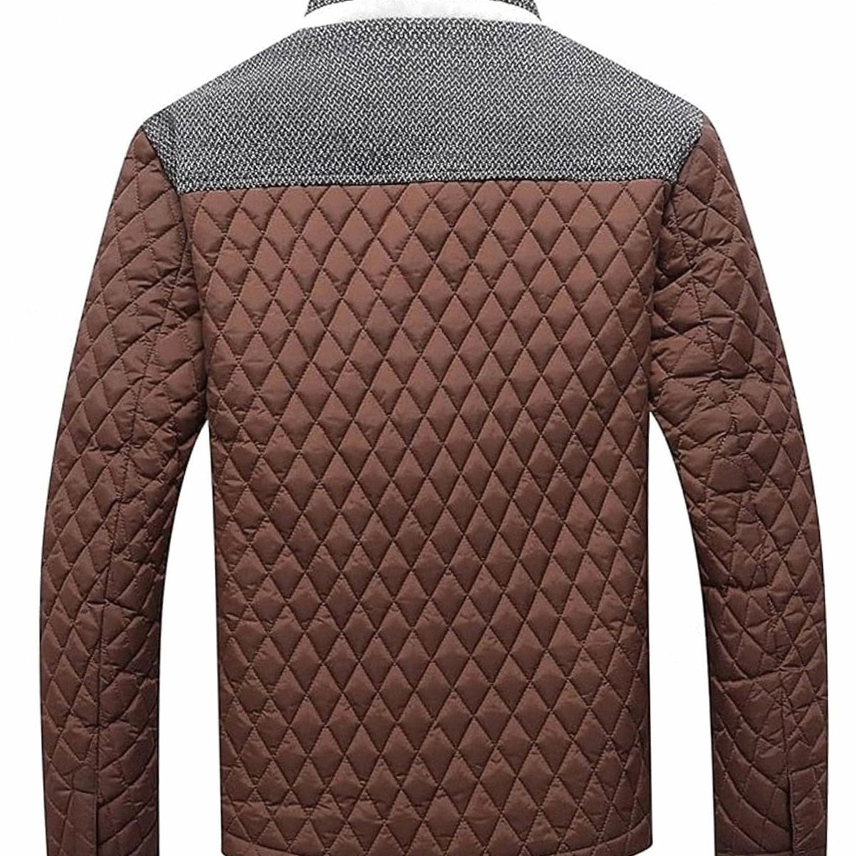 Men's Diamond-Quilted Stand-Collar Snap-Front Jacket