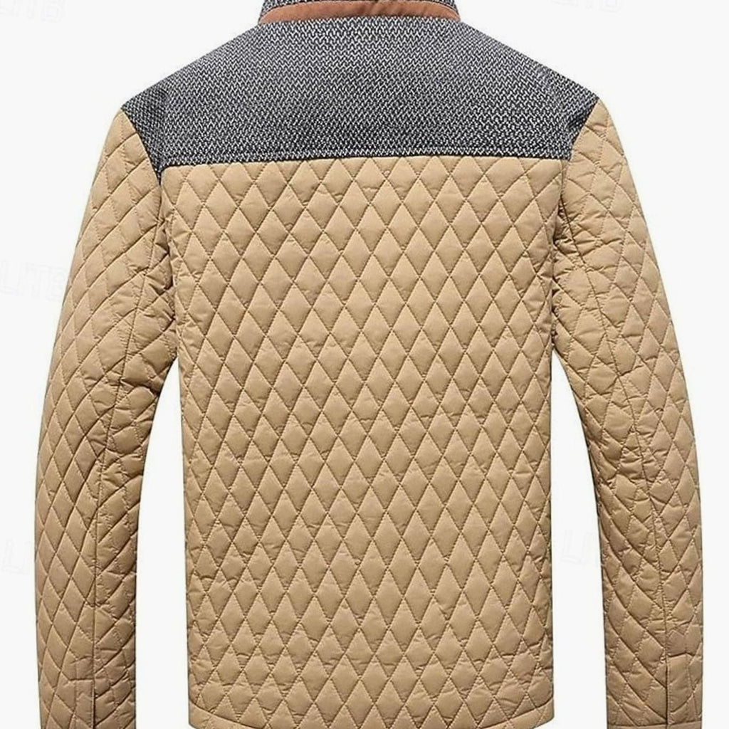 Men's Diamond-Quilted Stand-Collar Snap-Front Jacket