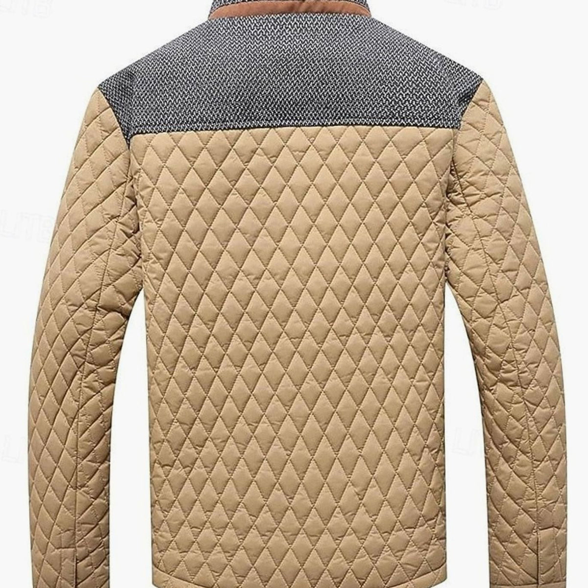 Men's Diamond-Quilted Stand-Collar Snap-Front Jacket