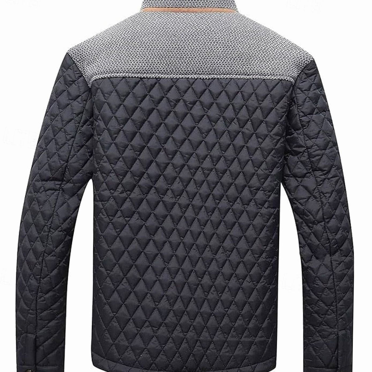 Men's Diamond-Quilted Stand-Collar Snap-Front Jacket