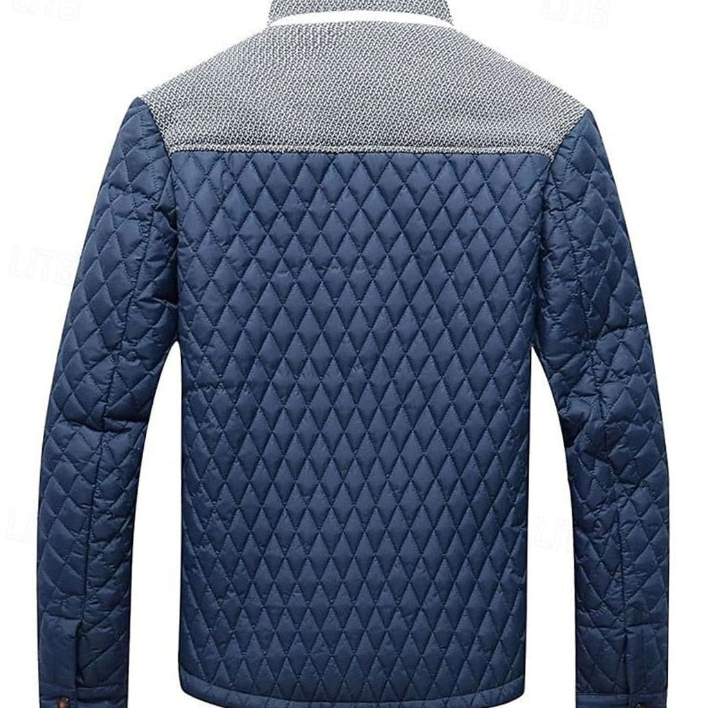 Men's Diamond-Quilted Stand-Collar Snap-Front Jacket